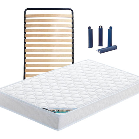 CHYPRE - Pack Matelas + Lattes 80x200 + Pieds