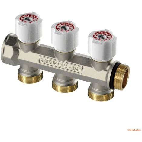 CI 490 N Collettore componibile serie EASY LOCK (interasse 40 mm) - 3 vie da 3/4" 507301N
