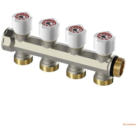 CI 490 N Collettore componibile serie EASY LOCK (interasse 40 mm) - 4 vie da 3/4" 507302N
