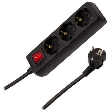 Ciabatta Multipla 3 Prese Tipo F Schuko 5 m Nero