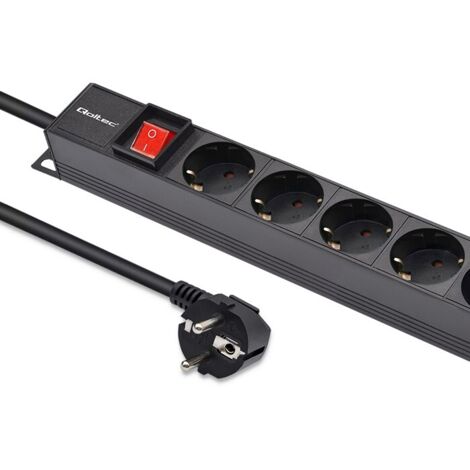 Ciabatta multipresa in alluminio Qoltec per rack 16 A 16 x SCHUKO Verticale 1,8 m