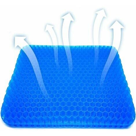 CIAFER Coussin de Siège en Gel, Coussin de Gel Respirant, Coussin Anti Escarres, Le avec Housse Antidérapant pour Voiture/Bureau/Maison/Fauteuil Roulant,