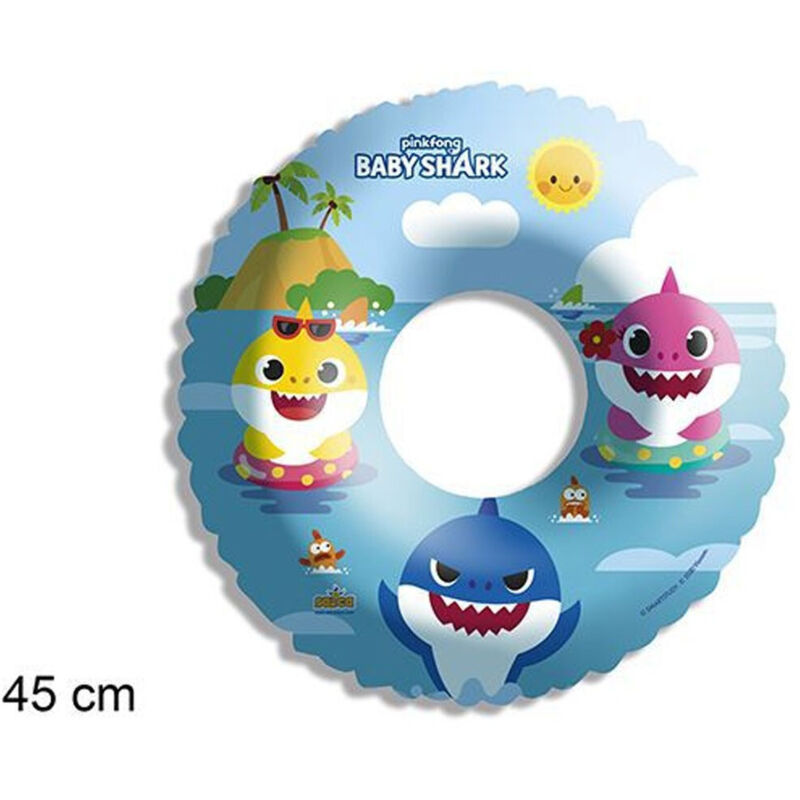 Trade Shop - Ciambella Gonfiabile Baby Shark Mare Piscina Nuoto Per Bambini Salvagente 45 Cm -