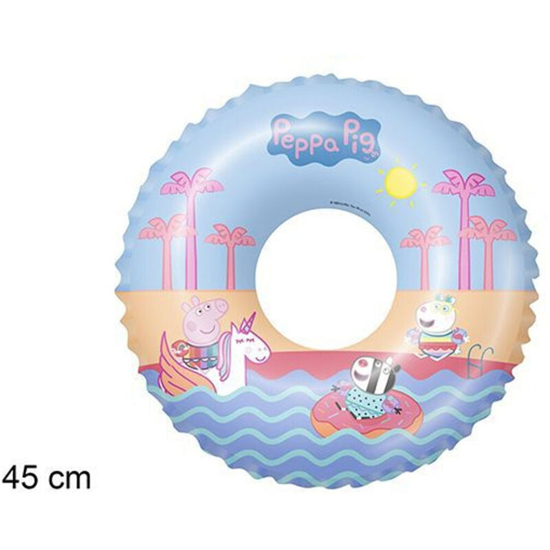 Trade Shop - Ciambella Gonfiabile Peppa Pig Mare Piscina Nuoto Per Bambini Salvagente 45 Cm -