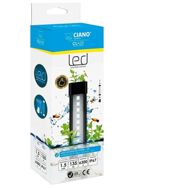 CIANO CLA60 PLANTS rampe led 8W + transfo spéciale plantes pour aqua 60 et aqua 80 CIANO