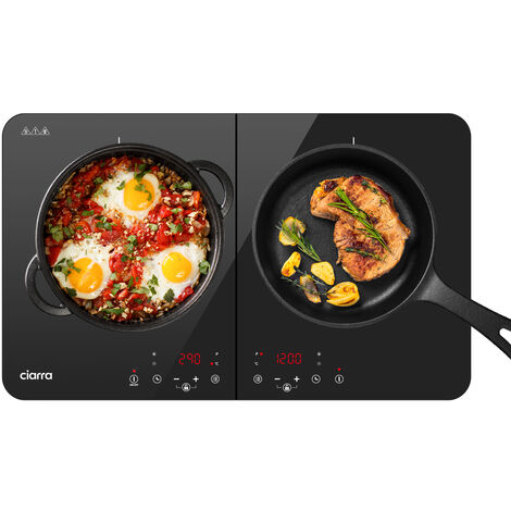 CIARRA 2800W Induction Hob 9 Power Levels 10 Temperature Levels Safety Lock-CUTIH2