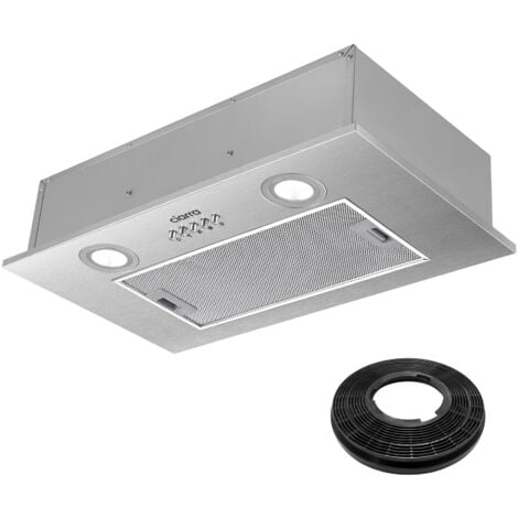 CIARRA Cappa da incasso integrata 52 cm 300 m3/h Scarico Aspirazione Acciaio Inox - 913ASS52