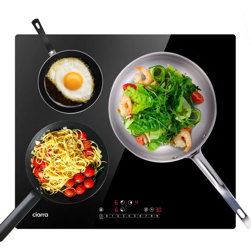 Cd3bbih Einbau Induktions-kochfeld 3 Zonen Induktionskochfeld 59cm Mit Power Booster Touch-bedienung 6200w - Ciarra