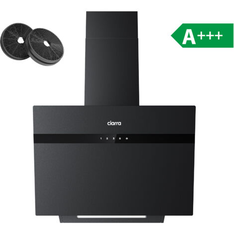 CIARRA CD6736HF A+++ Dunstabzugshaube 60cm Kopffreihaube WiFi App Touch-Steuerung Booster 650 m3/h 4 Stufen Schwarz