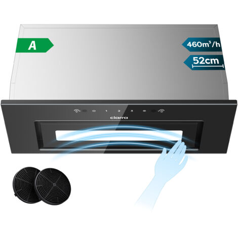 Ciarra – Groupe filtrant 52cm 460m3/h 3 vitesses tactile – Moteur à courant continu – Classe A – Niveau sonore 62 dB – CD5931BK