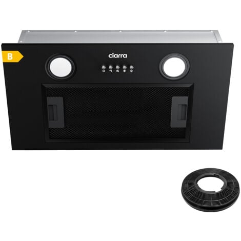 CIARRA Groupe Filtrant Noir 52cm 300m3/h Hotte Aspirante Encastrable 913ABK52
