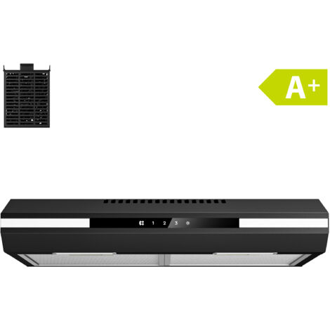 Ciarra – Hotte casquette 60cm 320m³/h – Commande tactile – Évacuation ou recyclage – Éclairage LED – Niveau sonore 65 dB – CD6921B