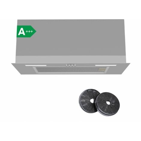 CIARRA Hotte Groupe Filtrant 60cm 650m3/h A+++ avec Filtre au charbon Hotte Encastrable Inox CD6926AS