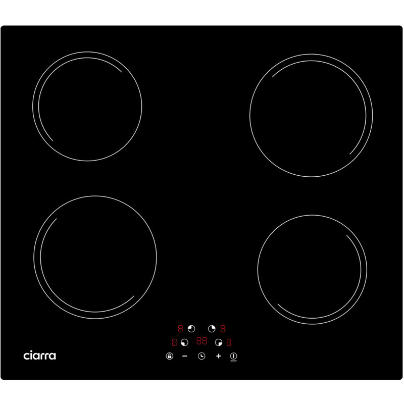 Plaque induction 4 zones 59cm 6000w commande tactile minuteur noir cd4bih-e CD4BIH-E 