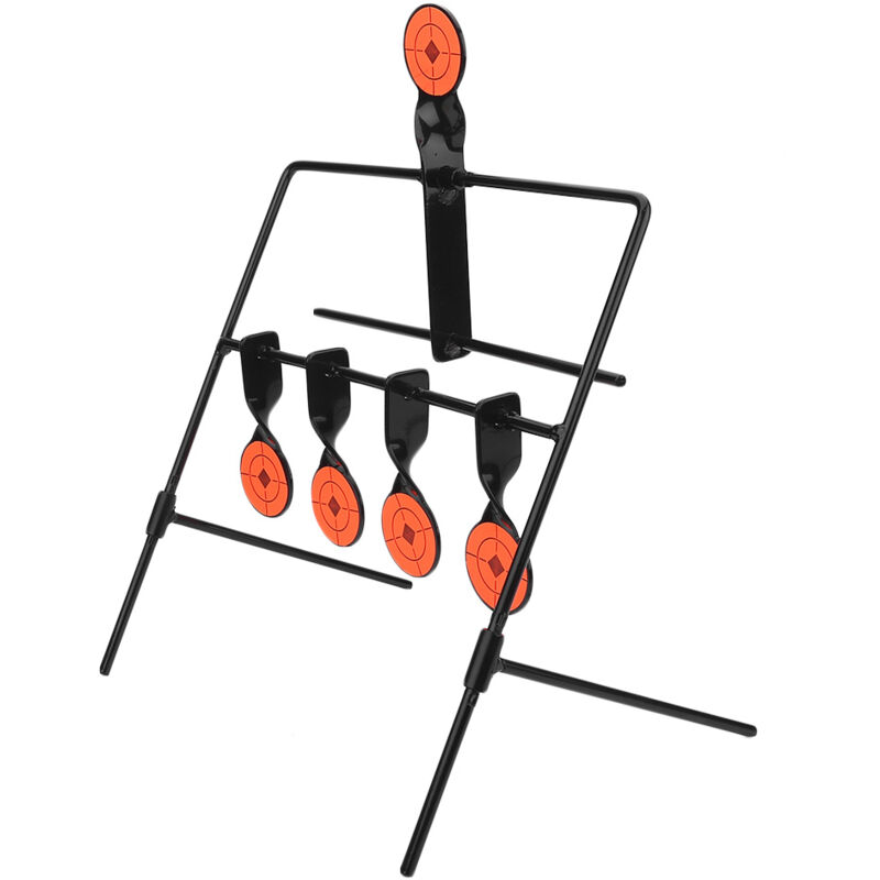 Rapanda - Cible de tir rotative en métal chaud avec 5 autocollants pour carabine à air comprimé
