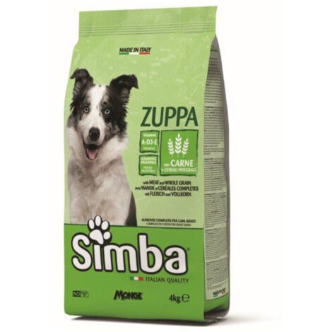 CIBO CANE MONGE SIMBA  4 KG ZUPPA CARNE E CEREALI- 1,0 pz