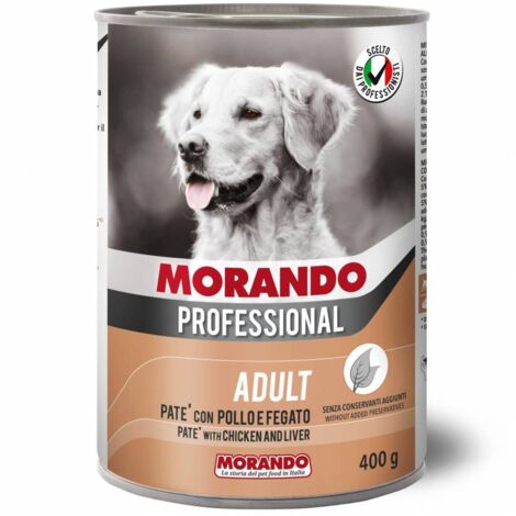 CIBO CANE MORANDO LATT  400 G PAT POLLO FEGATO - 24 pezzi