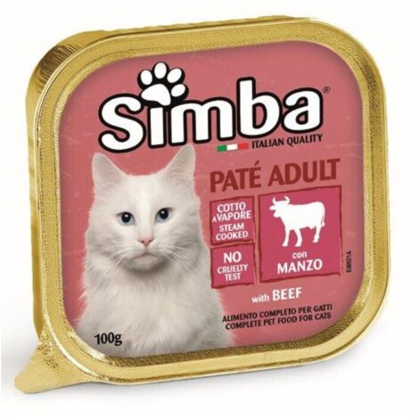CIBO GATTO MONGE SIMBA 100 G PATE VSC MANZO