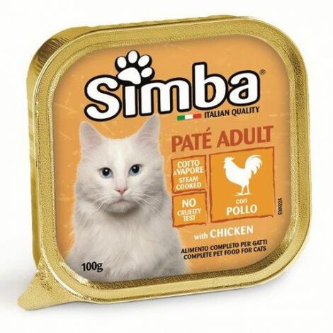 CIBO GATTO MONGE SIMBA 100 G PATE VSC POLLO 32 PZ