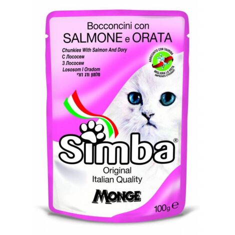 CIBO GATTO MONGE SIMBA 100 G SALMONE E ORATA - 24 pezzi