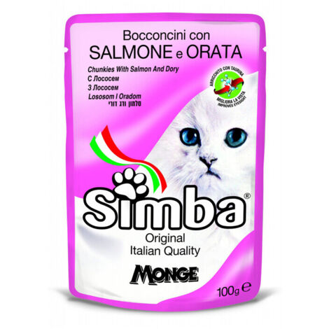 CIBO GATTO MONGE SIMBA 100 G SALMONE E ORATA- 24,0 pz