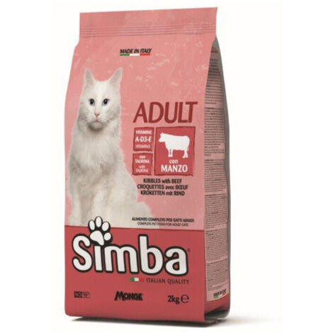 CIBO GATTO MONGE SIMBA 2 KG CROCCANTINI MANZO- 1,0 pz