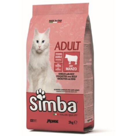 CIBO GATTO MONGE SIMBA 2 KG CROCCANTINI MANZO