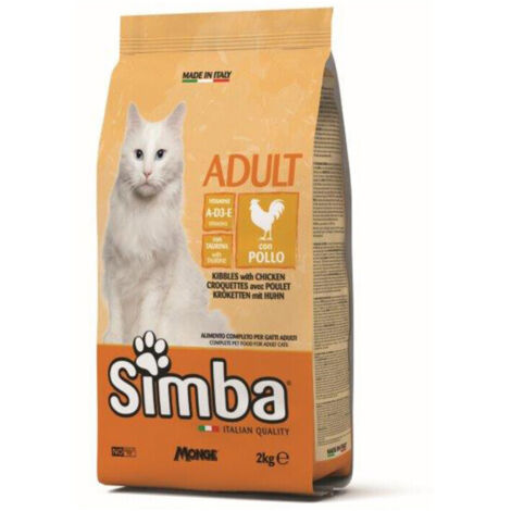 CIBO GATTO MONGE SIMBA 2 KG CROCCANTINI POLLO- 1,0 pz