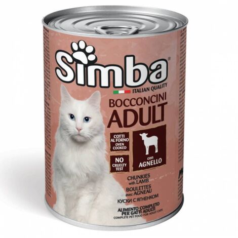 CIBO GATTO MONGE SIMBA 415 G BOCCONCINI AGNELLO - 24 pezzi