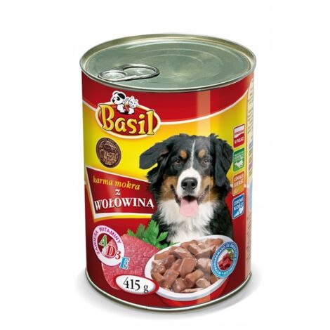 Cibo per cani Basil 415g con manzo, 1 lattina