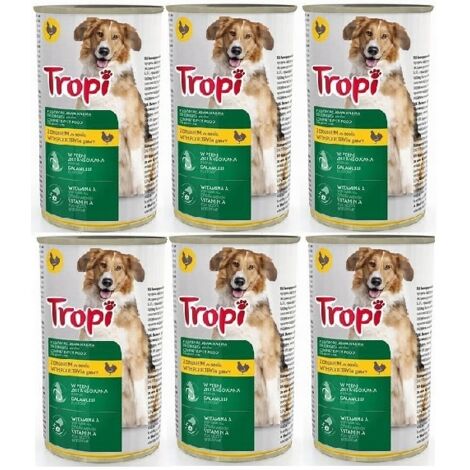 Cibo per cani Tropi 1250g con pollo 6 pezzi