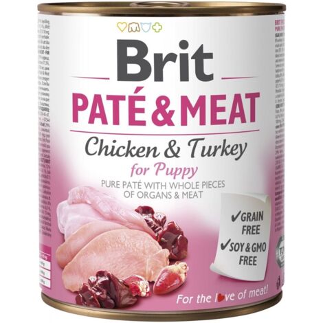 Cibo per cuccioli Brit Paté & Meat Chicken 800G