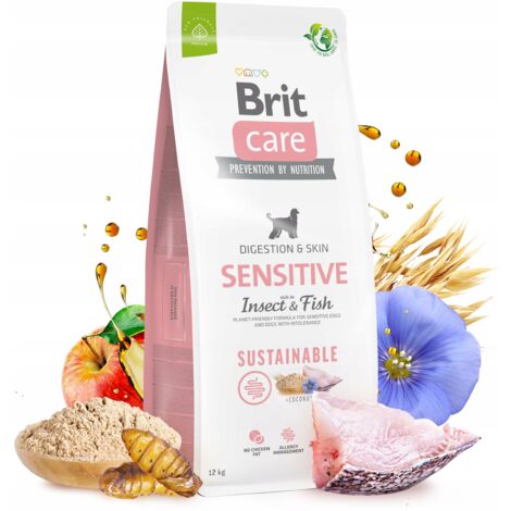 Cibo secco per cani Brit Care Sustainable Sensitive Insect Fish, 12 kg