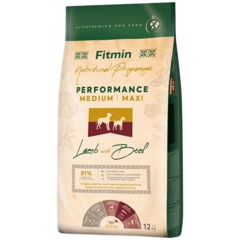 Cibo secco per cani FITMIN PERFORMANCE AGNELLO MANZO 12 kg