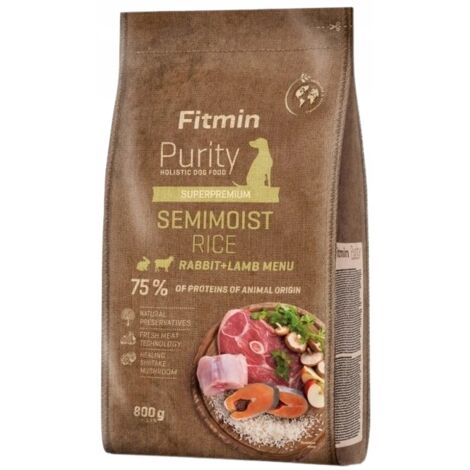 Cibo secco per cani FITMIN PURITY SEMIMOIST RICE CONIGLIO AGNELLO 800 g