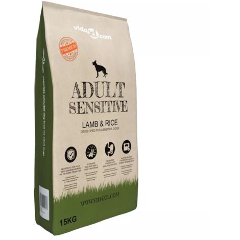 Cibo Secco per Cani Premium Adult Sensitive Lamb & Rice 15 kg vidaXL