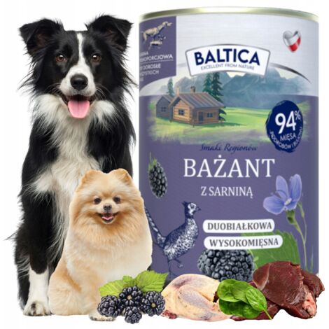 Cibo umido per cani BALTICA, biproteico, senza cereali, FAGIANO CON VENERE 400 g.