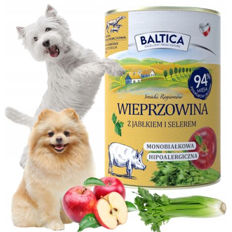 Cibo umido per cani BALTICA PORK APPLE senza cereali premium 400g