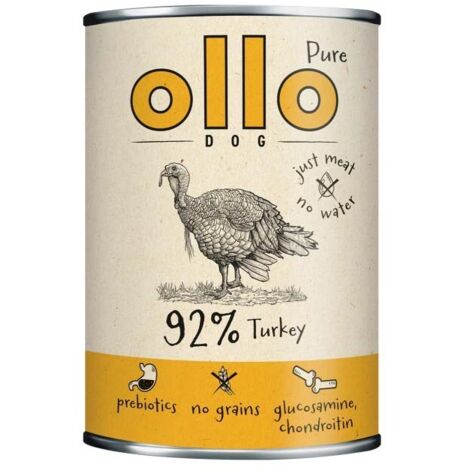 Cibo umido per cani Ollo Pure Turkey 850g