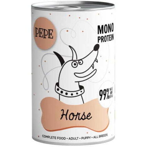 Cibo umido per cani Paka Zwierzaka Pepe Horse 99% cavallo 12x400g