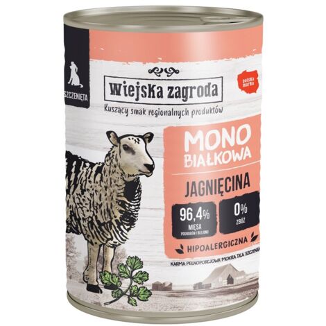 Cibo umido per cani Rural Farm Puppies Monoprotein Lamb - 12x400g