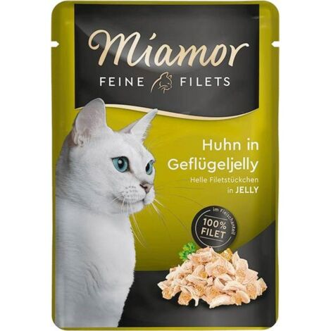 Cibo umido per gatti MIAMOR Feine Filets Pollo e pollame in gelatina 24x100g