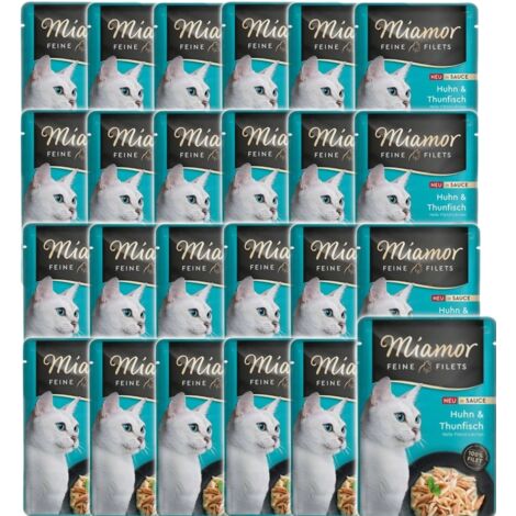 Cibo umido per gatti Miamor Feine Filetti di pollo con tonno in salsa 24x100g