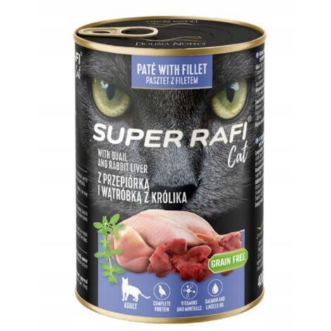 Cibo umido per gatti RAFI paté con fegato di quaglia e coniglio 400G