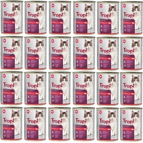 Cibo umido per gatti TROPI con manzo 24 pezzi x 415 g MANZO