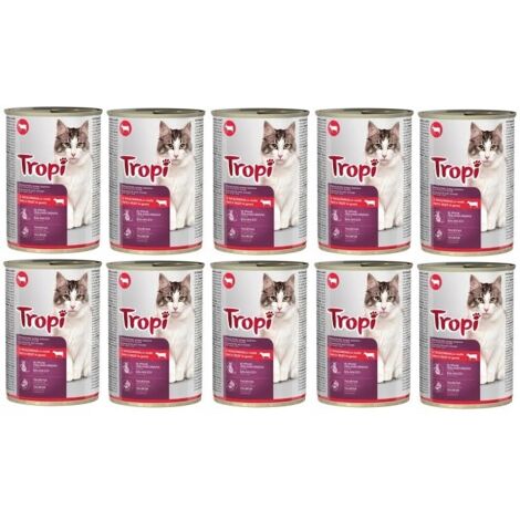 Cibo umido per gatti TROPI con manzo 415 g x 10 pz MANZO