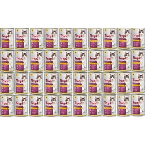 Cibo umido per gatti TROPI con pollame in salsa 415 g x 40 pz POULTRY CAT