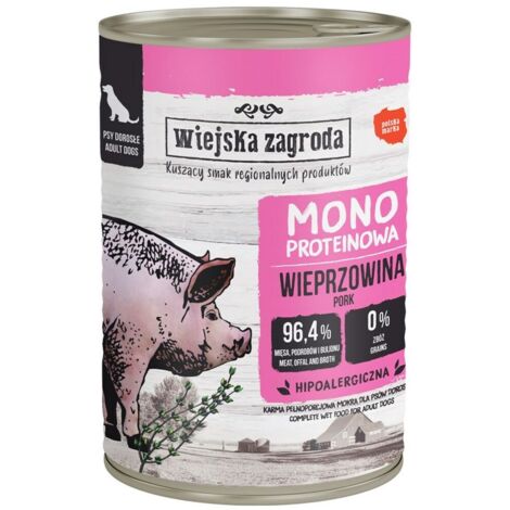 Cibo umido WIEJSKA ZAGRODA Monoprotein Pork Maiale 400 g