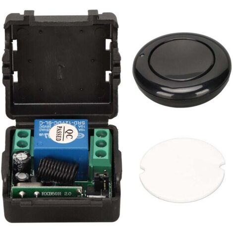 ciciglow Commutateur de Relais de Télécommande, DC12V Type d'apprentissage Commutateur de Télécommande sans Fil Télécommande de Relais sans Fil Unidirectionnelle pour L'éclairage de Contrôle D'accès