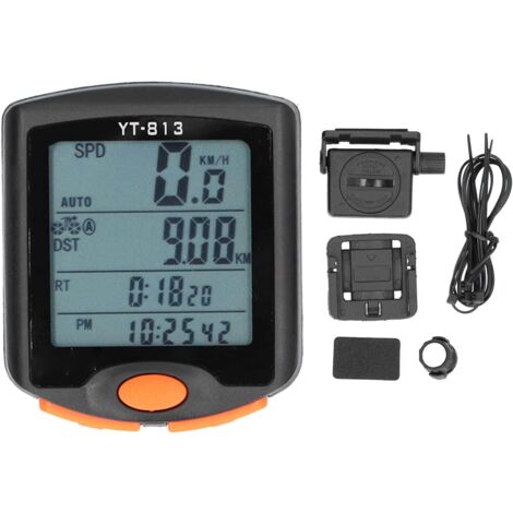 Ciclocomputador inalámbrico Ejoyous de 2 piezas, ciclocomputador digital impermeable con pantalla retroiluminada LED, velocímetro automático para bicicleta con soporte
